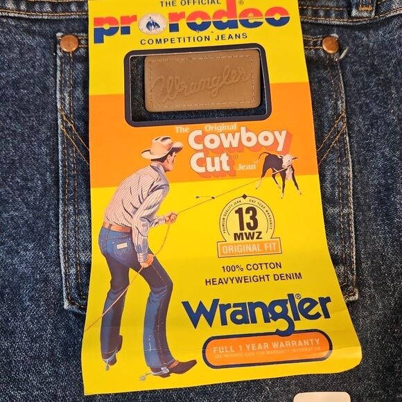 Men's‎ Rigid Wrangler Cowboy Cut 13MWZ Original Fit Jeans - Rigid Indigo 52x32 - Picture 3 of 9